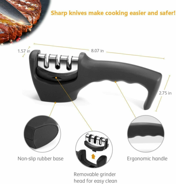 KNIFE SHARPENER Ceramic Tungsten Kitchen Knives Blade Sharpening System Tool USA - Image 8