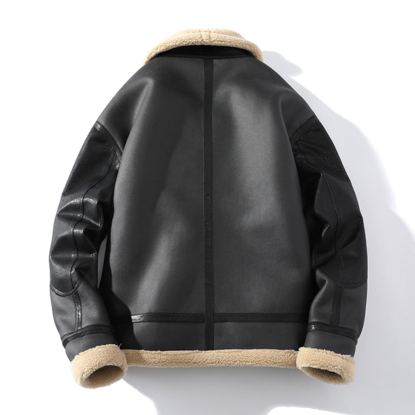 Plus Size Fleece-lined Thicker Fur Integrated Lapel Jacket - Image 2