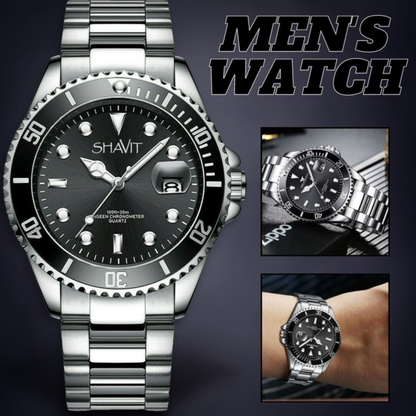 Men’s Watch Relojes De Hombre Stainless Steel Quartz Luminous Classic Watches