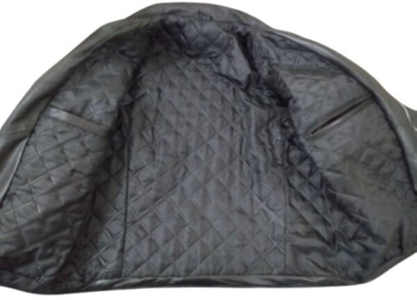 Men's Genuine Lambskin Biker Style Black Leather Jacket - Image 3