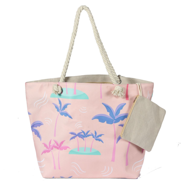 Canvas Beach Tote Bag For Women Waterproof Large Travel Beach Bags With Zipper Reusable Grocery Shopping Bags - Image 17
