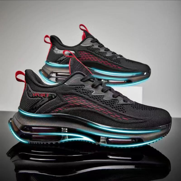 Casual Mesh Breathable Sports Flying Woven Blade Air Cushion Outdoor Running Men's Shoes - Image 2