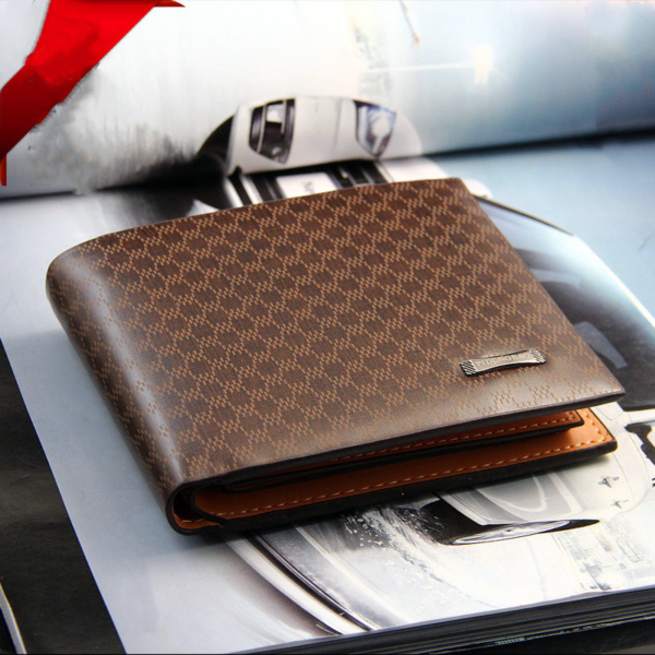 Short Casual Men's Wallet With Plaid Multi Card Wallet - Image 3