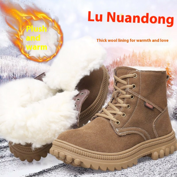 Non-slip Comfortable Wear-resistant Snow Boots Wool Boots - Image 3