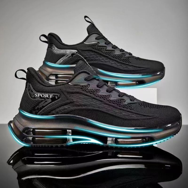 Casual Mesh Breathable Sports Flying Woven Blade Air Cushion Outdoor Running Men's Shoes - Image 3
