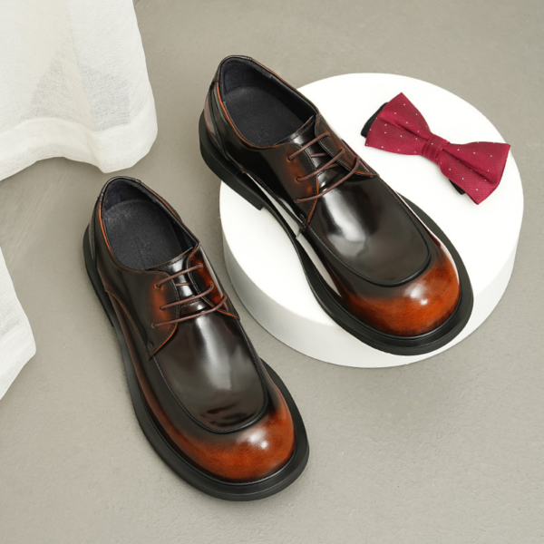 Wide Feet Leather Shoes Men's Genuine Leather High-grade Patent Leather Bright Surface - Image 3