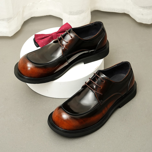 Wide Feet Leather Shoes Men's Genuine Leather High-grade Patent Leather Bright Surface - Image 4