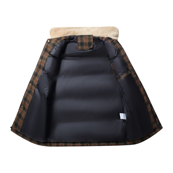 Men Neck Collar Warm Plaid Vest - Image 4