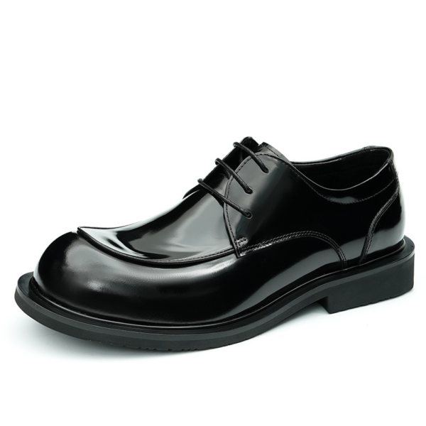 Wide Feet Leather Shoes Men's Genuine Leather High-grade Patent Leather Bright Surface - Image 5
