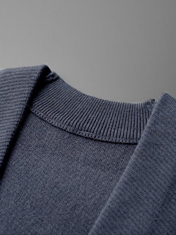 Wool Coat Men's Fall Plus Size Loose Casual Contrast Color Pocket Sweater - Image 6
