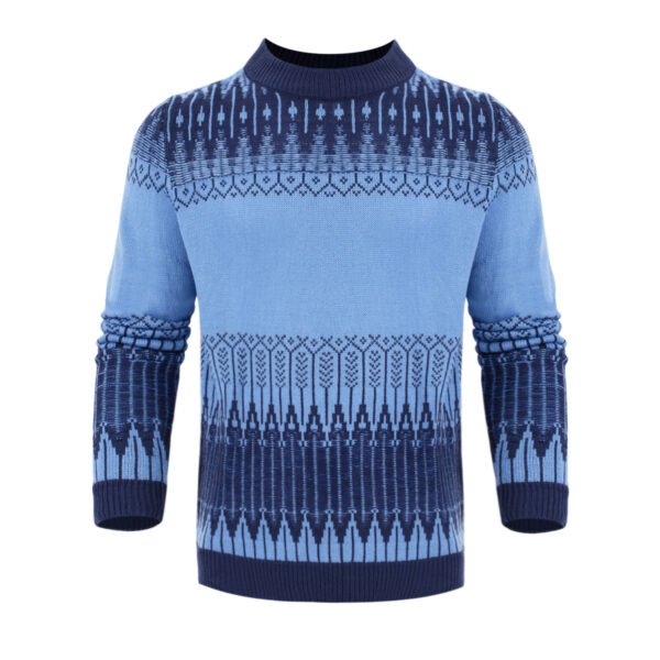 Men's Crewneck Pullover Sweater Unisex Fair Isle Long Sleeve Knitted Sweater - Image 6