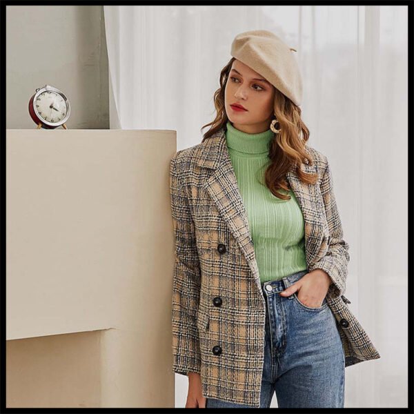 Double-breasted check blazer - Image 3
