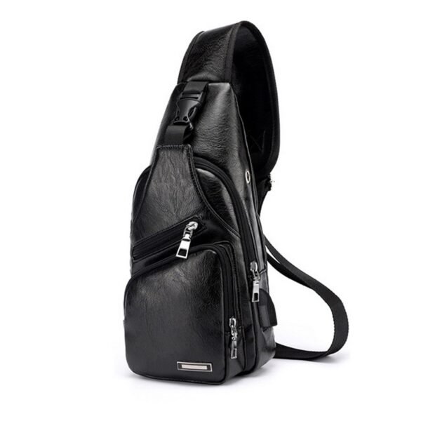 Men USB Charging Bag Men Chest Bag For Custom PU PVC Shoulder Bag Diagonal Package Messenger Travel Bag Cross Body Bags - Image 2