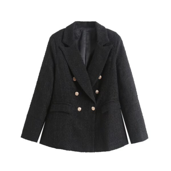 Textured Double-breasted Blazer - Image 4