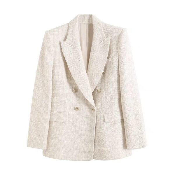 Textured Double-breasted Blazer - Image 7