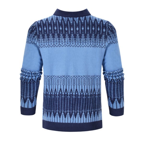 Men's Crewneck Pullover Sweater Unisex Fair Isle Long Sleeve Knitted Sweater - Image 4