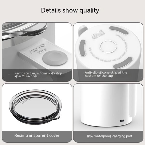 Portable Smart Magnetic Automatic Mixing Coffee Cup Rechargeable Rotating Home Office Travel Stirring Cup - Image 8