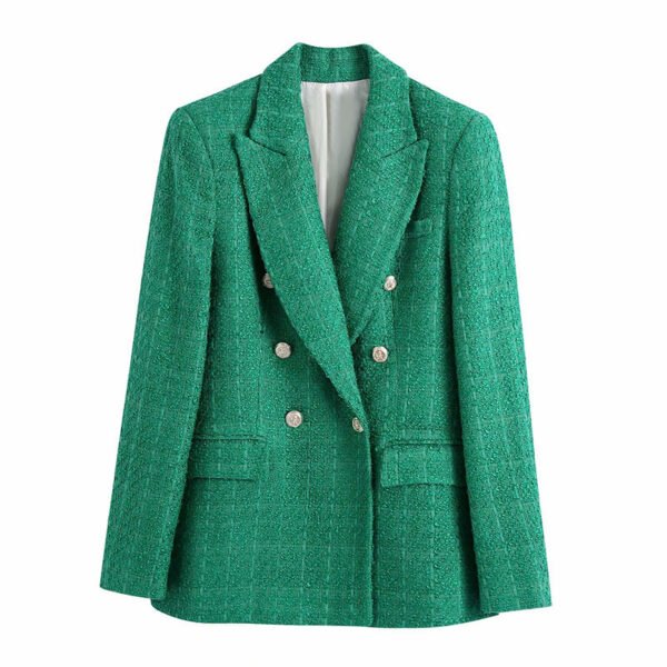 Textured Double-breasted Blazer - Image 3