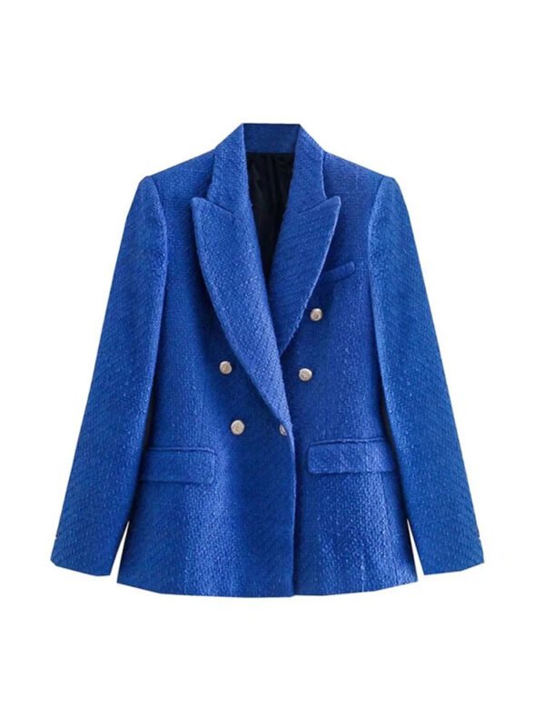 Textured Double-breasted Blazer - Image 5