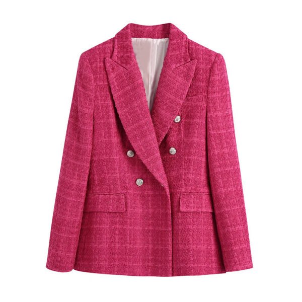 Textured Double-breasted Blazer - Image 8