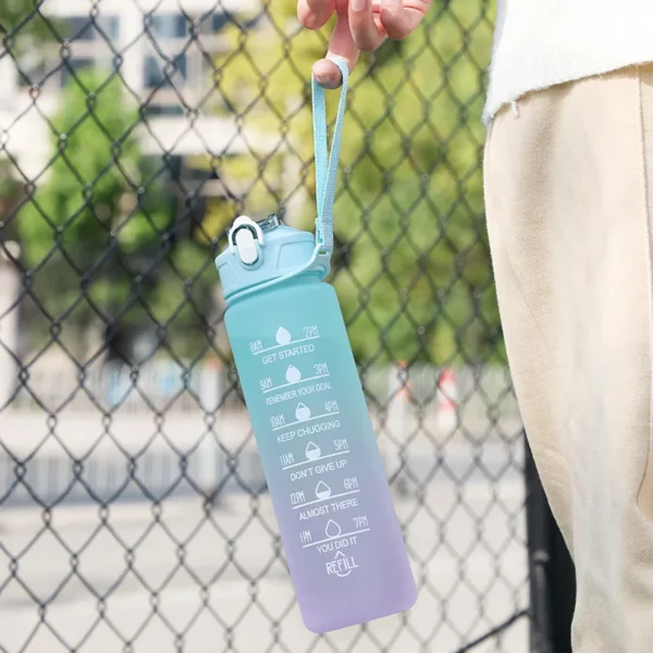 900ML Sports Water Bottle with Time Marker Leak-proof Cup Motivational Portable Water bottle for Outdoor Sport Fitness BPA Free - Image 3