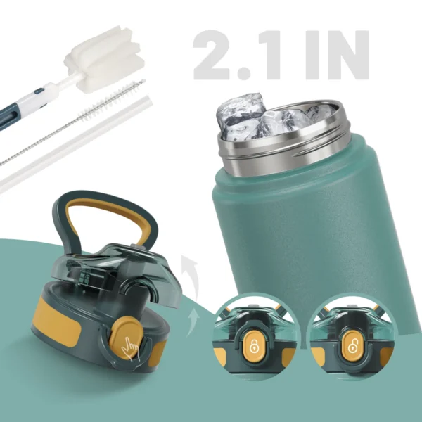 FEIJIAN Thermos Bottle with Straw 600ml 720ml Stainless Steel Thermal Cup Car Insulated Flask Water Tumbler for Outdoor Sports - Image 2