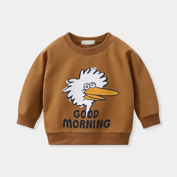 Brand New Design Hoodie Casual Spring Autumn Clothes Unisex Round Neck Long Sleeves Pullovers Toddler Cute Cotton Cartoon Tops - Image 3