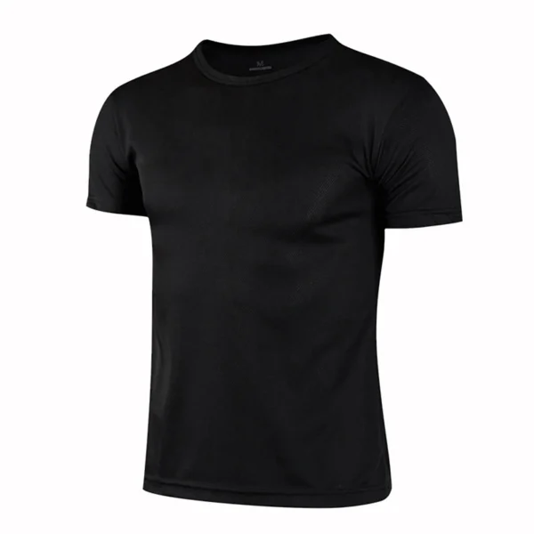 Quick-drying Round Neck Sport T-shirt Gym Jerseys Fitness Shirt Trainer Running T-shirt Men Breathable Sportswear Class Service - Image 2
