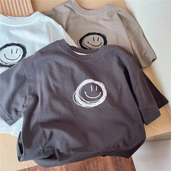 Children Simple TShirt Solid Color Versatile Short Sleeve Tops For Boys And Girls Summer New Baby Thin Cotton Bottoming Shirt - Image 5