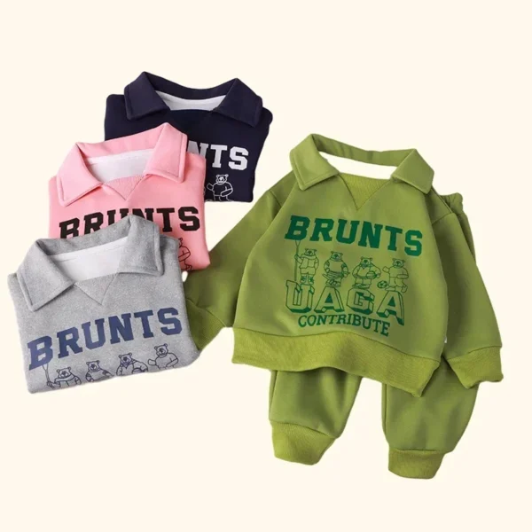 Children Clothes Sets Autumn Winter Polo Sweatshirt+Pants Sport Suits for Kids Boys Girls Warm Tracksuits Kids Clothing - Image 5