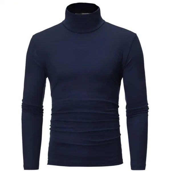Autumn Winter Men's High Neck T-shirt Slim Fit Fashion High Elastic Long Sleeve Casual Breathable Apparel Pullover Thermal Tops - Image 6