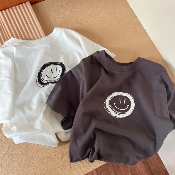 Children Simple TShirt Solid Color Versatile Short Sleeve Tops For Boys And Girls Summer New Baby Thin Cotton Bottoming Shirt - Image 3