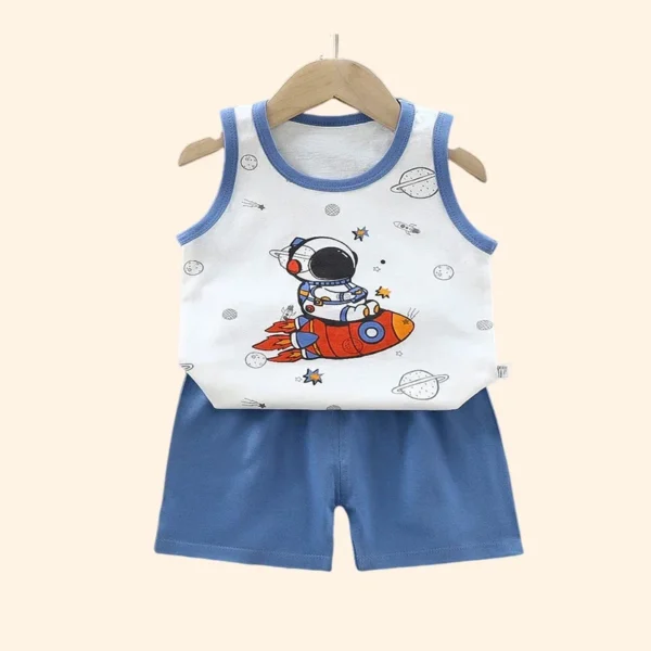 Children Sets Kids Clothes Boys Girls Vest Suit Summer Children's Clothing baby Cotton T-Shirts Shorts Tank Top Sleeveless - Image 4