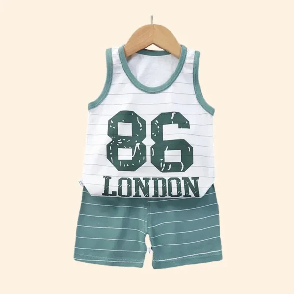 Children Sets Kids Clothes Boys Girls Vest Suit Summer Children's Clothing baby Cotton T-Shirts Shorts Tank Top Sleeveless - Image 3