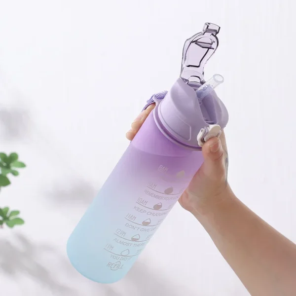 900ML Sports Water Bottle with Time Marker Leak-proof Cup Motivational Portable Water bottle for Outdoor Sport Fitness BPA Free - Image 5
