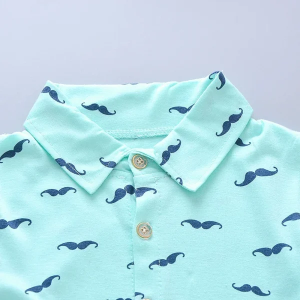 Summer New Cute Boy Suit Children's Printed Short-Sleeved Printed Shirt + Shorts Suit Children's Cotton Cute Baby Clothes - Image 5