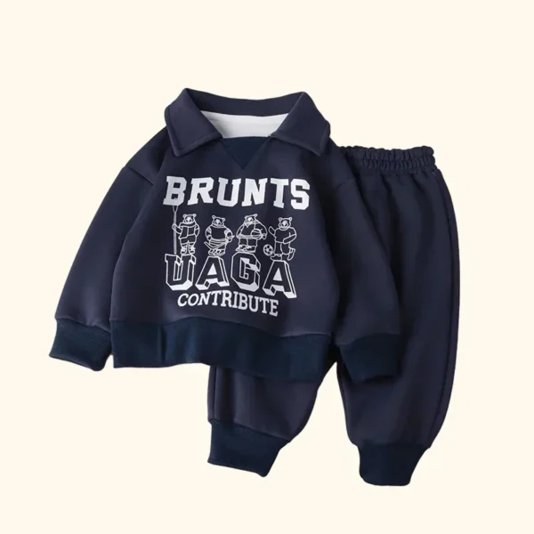 Children Clothes Sets Autumn Winter Polo Sweatshirt+Pants Sport Suits for Kids Boys Girls Warm Tracksuits Kids Clothing - Image 2