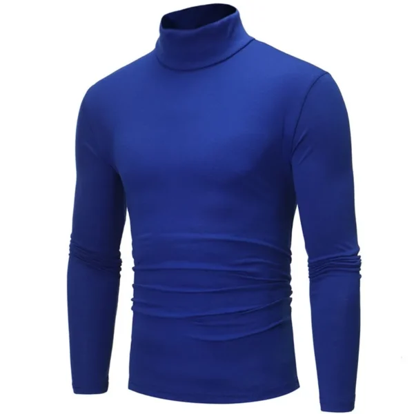 Autumn Winter Men's High Neck T-shirt Slim Fit Fashion High Elastic Long Sleeve Casual Breathable Apparel Pullover Thermal Tops - Image 5